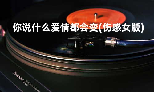 你说什么爱情都会变 (伤感女版)