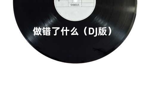 做错了什么(DJ版)