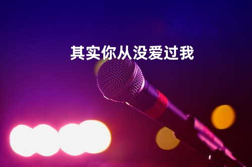 其实你从没爱过我