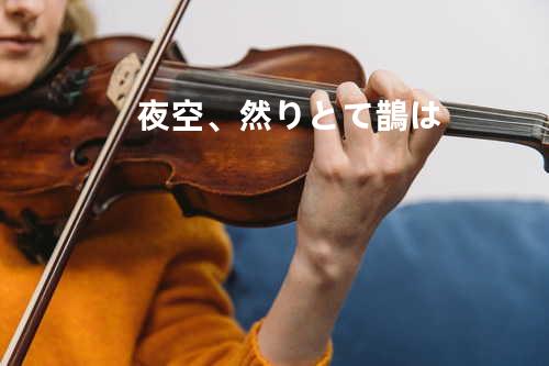 夜空、然りとて鵲は