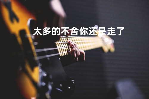 太多的不舍你还是走了