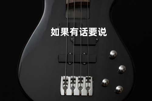 如果有话要说