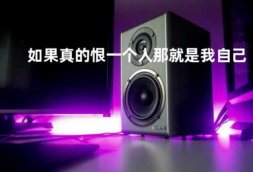 如果真的恨一个人那就是我自己