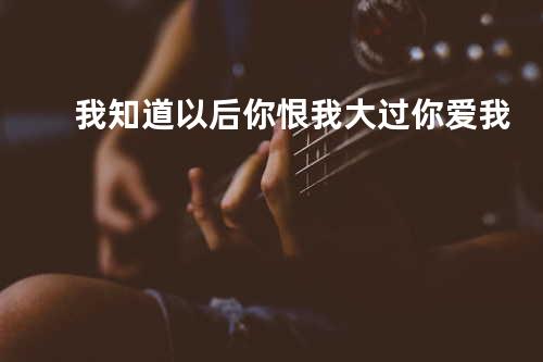 我 知 道 以 后 你 恨 我 大 过 你 爱 我