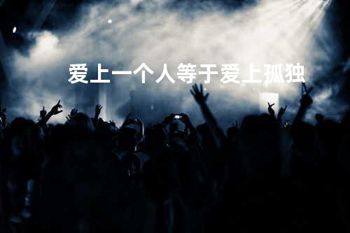 爱上一个人等于爱上孤独