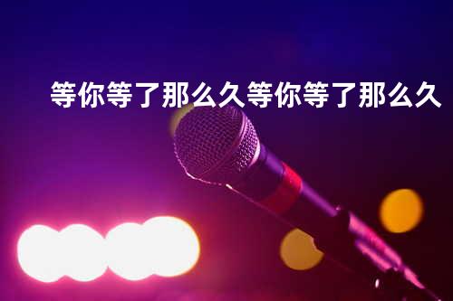 等你等了那么久-等你等了那么久