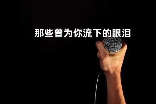 那些曾为你流下的眼泪