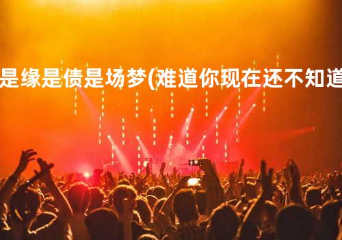 是缘是债是场梦(难道你现在还不知道)